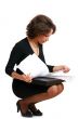Young business woman Assorts contracts