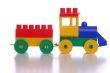 toy plastic train, white background