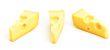 three fresh and tasty slice of cheese