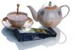 close-up tea time - on white background