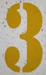 yellow painted number 3