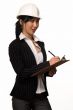Business woman in hard hat