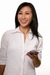 Smiling brunette woman
