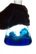 blue retort on hand
