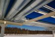 Industrial zone, Steel pipe-lines on blue sky