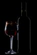 wine glass with bottle
