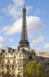 Eifel tower view from the paris roofs