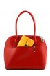 Red handbag with wallet