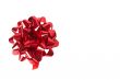 Red bow on white