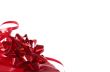 Red gift box with bows