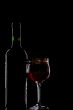 wine glass with bottle