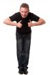 smiling young man with thumbs up