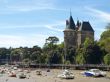 Old Medieval castle near ocean in France