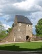 French abbey ruins on the sun