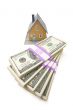 Home and Stacks of Money Isolated