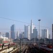 Skyline and central station of Frankfurt