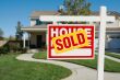 Sold Home for Sale Real Estate Sign and House