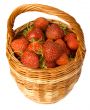 strawberry in wicker basket