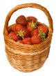 Strawberry in wicker basket