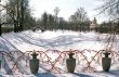 Decoration of the bridge in winter day