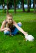 girl with rabbit
