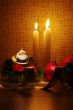 Santa in candles light