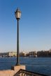 The lantern over embankment of the rive Neva