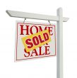 Sold Home For Sale Real Estate Sign on White