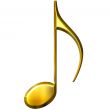 3D Golden Eighth Note