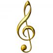 3D Golden Treble Clef