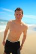 Man standing on exotic beach