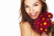 bright picture of lovely girl with flower