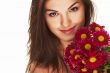 bright picture of lovely girl with flower