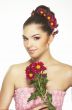 lovely girl with red flower