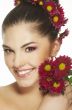 lovely girl with red flower