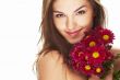 lovely girl with red flower