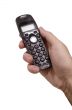 telephone in man`s hand with clipping path