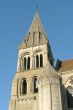 Majestic belltower on the blue sky background