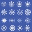 16 beautiful white crystal snowflakes