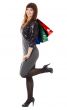 Shopping. Beautiful girl with bag.