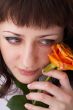 woman with rose