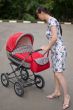 Woman with baby carriage