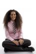 young hispanic female using headset