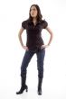 standing young woman looking aside
