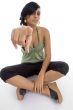 teenager girl pointing towards camera
