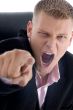 indicating shouting businessman