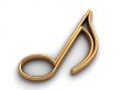 three dimensional musical note