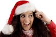 portrait of young woman with christmas hat