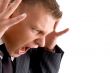 portrait of yelling businessman