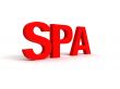 three dimensional side view of spa word